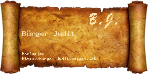 Bürger Judit névjegykártya